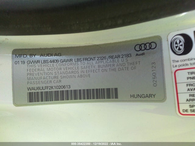2019 Audi A3, VIN: WAU6ULFF2K1020613