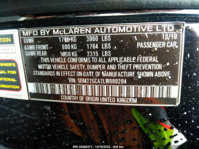 2020 MCLAREN GT SBM22GCA2LW000204 Photo 8