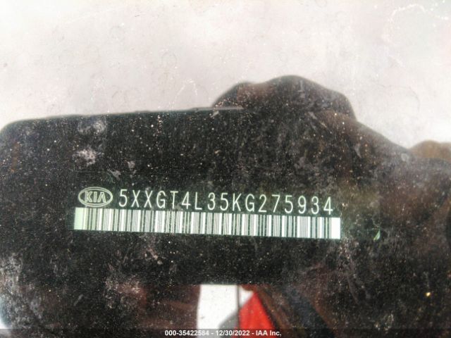 5XXGT4L35KG275934 KIA Optima Lx