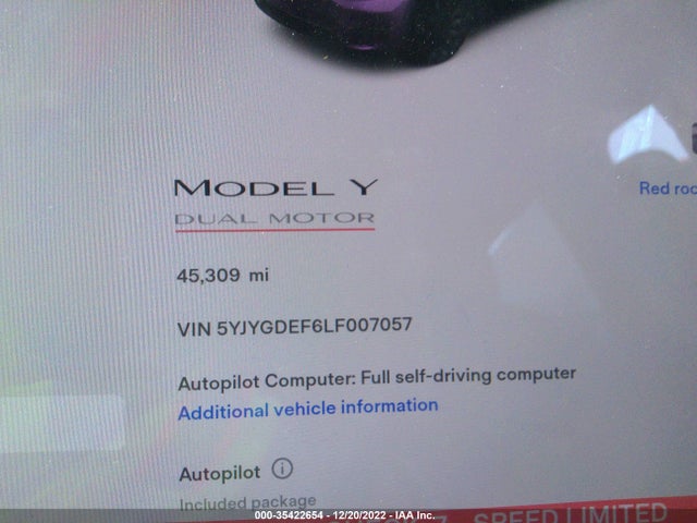 5YJYGDEF6LF007057 Tesla Model Y Long Range/performance