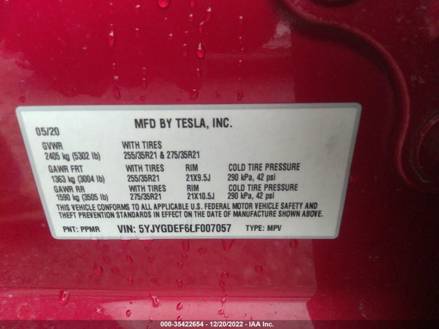 5YJYGDEF6LF007057 Tesla Model Y Long Range/performance