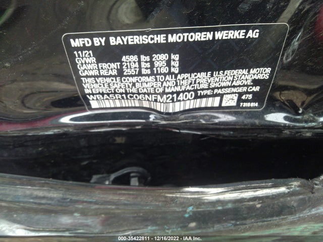 BMW 3 Series 330i 2022 аукцион фото