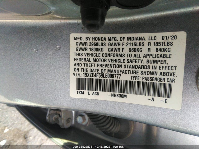 2020 Honda Insight, VIN: 19XZE4F59LE009777