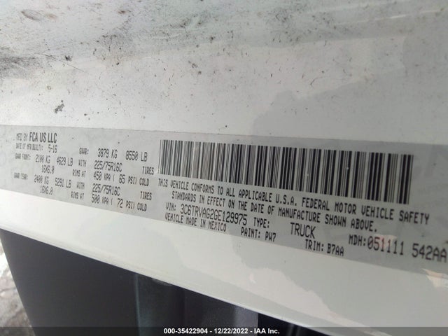 3C6TRVAG2GE129975 RAM Promaster Cargo Van