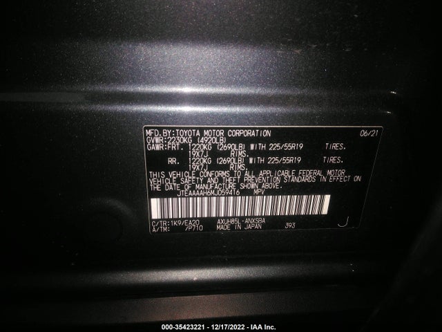2021 Toyota Venza, VIN: JTEAAAAH6MJ059416