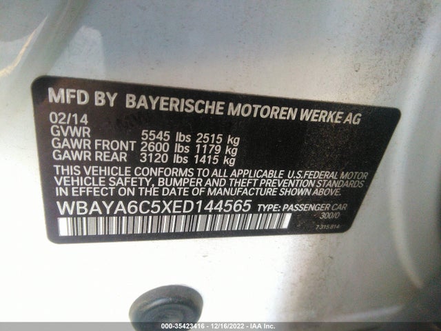 BMW 7 Series 740i 2014 WBAYA6C5XED144565 Image 9