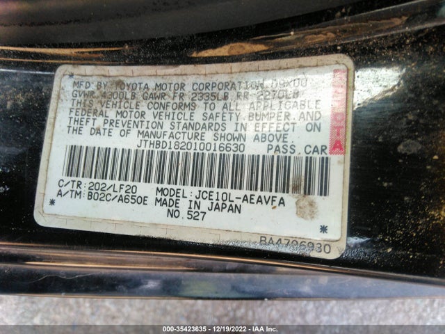 Lexus IS 300 2001 JTHBD182010016630 Image 11