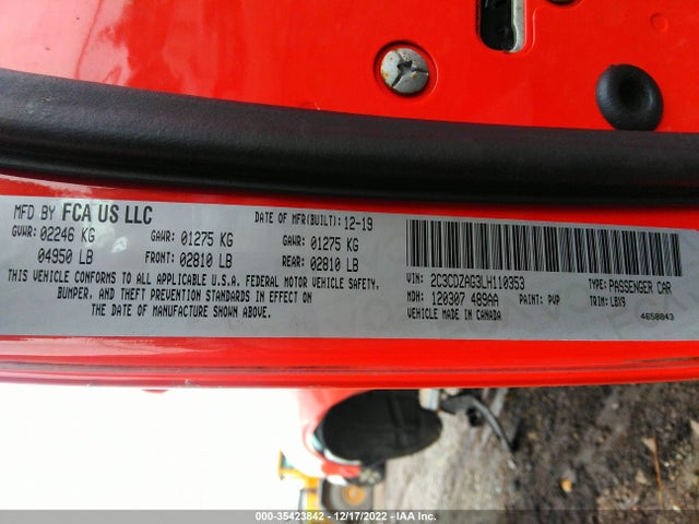 Dodge Challenger Sxt 2020 2C3CDZAG3LH110353 Image 9