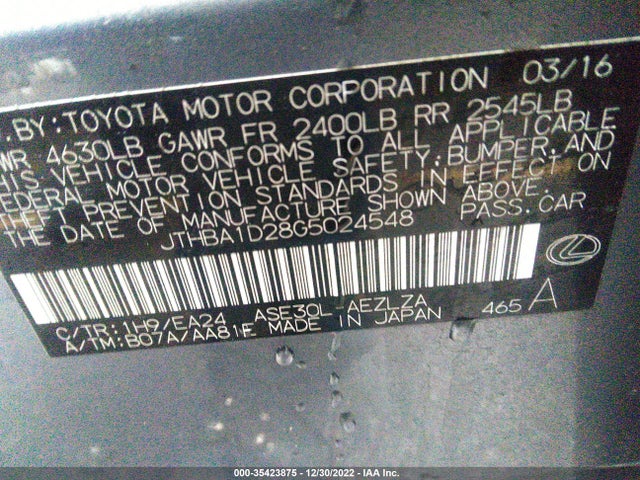Lexus IS 200T 2016 JTHBA1D28G5024548 Image 11