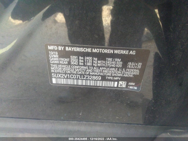 BMW X4 Xdrive30i 2020 аукцион фото