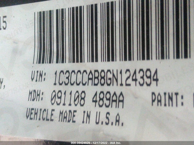 2016 Chrysler 200, VIN: 1C3CCCAB8GN124394
