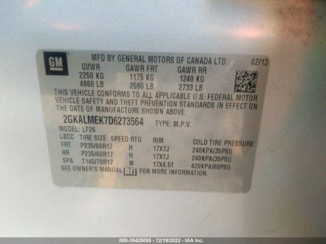 2GKALMEK7D6273564 GMC Terrain Sle