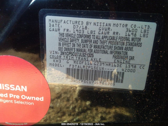 2018 Nissan Kicks, VIN: 3N1CP5CU7JL521325