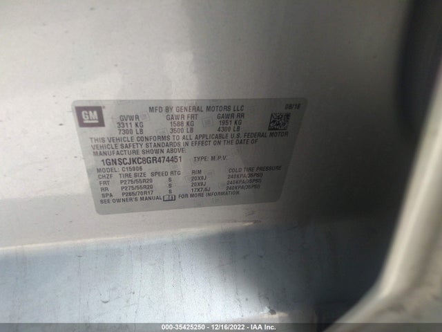 Chevrolet Suburban Ltz 2016 1GNSCJKC8GR474451 Image 10