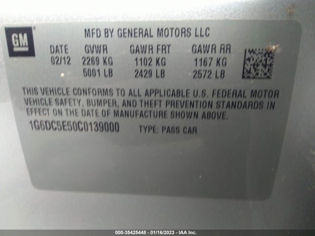 Cadillac CTS SEDAN 2012 1G6DC5E50C0139000 Image 11
