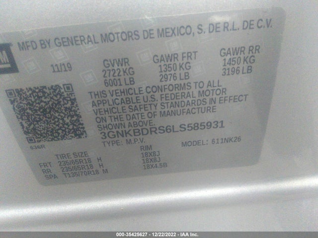 Chevrolet Blazer Lt 2020 3GNKBDRS6LS585931 Image 9