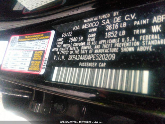 3KPA24AD4PE520209 KIA RIO S