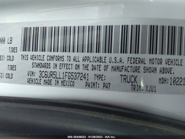 2015 Ram 2500, VIN: 3C6UR5LL1FG537241