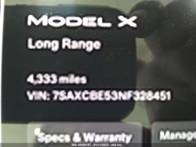 Tesla MODEL X 2022 7SAXCBE53NF328451 Image 7
