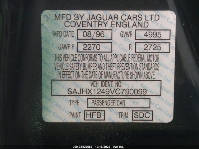 SAJHX1249VC790099 Jaguar XJ