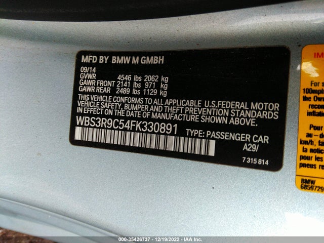 BMW M4 2015 WBS3R9C54FK330891 Image 9