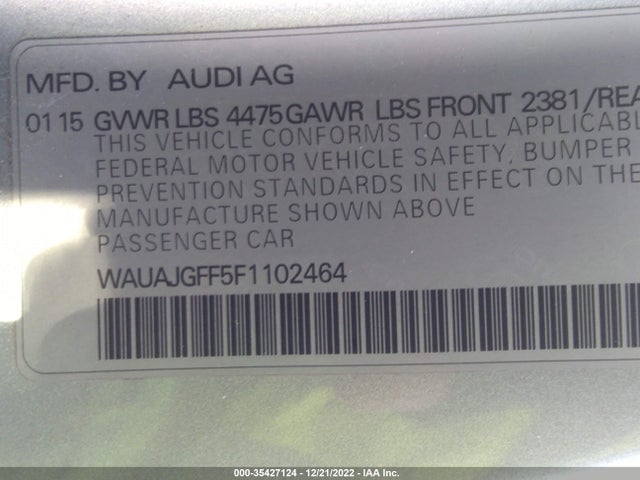 WAUAJGFF5F1102464 Audi A3 2.0 Tdi Premium