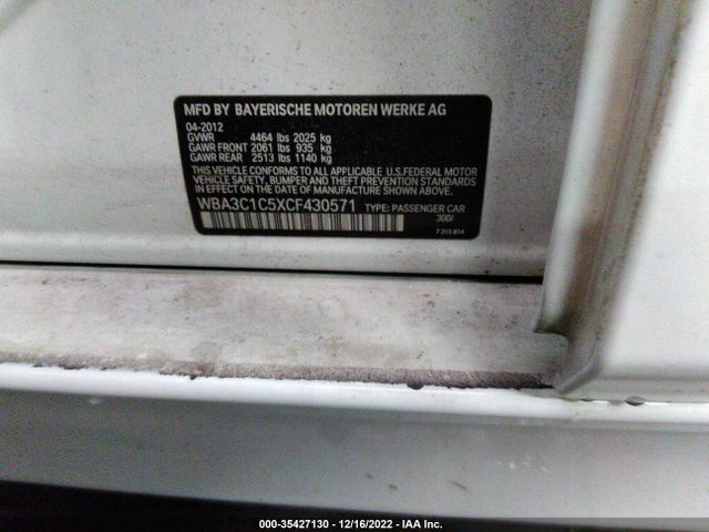 BMW 3 Series 328i 2012 WBA3C1C5XCF430571 Image 11
