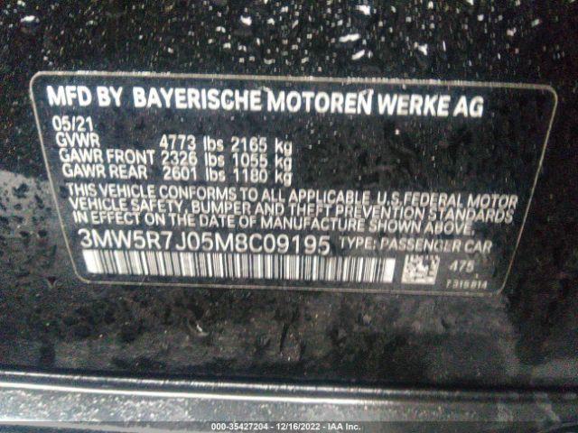 3MW5R7J05M8C09195 BMW 3 Series 330i Xdrive