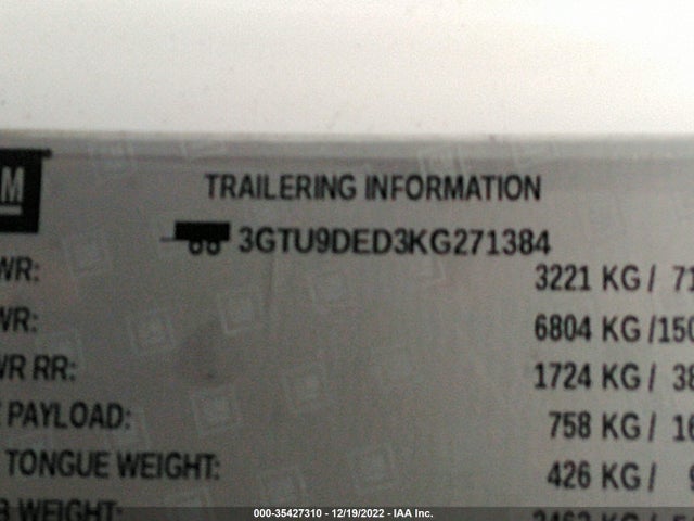 GMC Sierra 1500 Slt 2019 3GTU9DED3KG271384 Image 10
