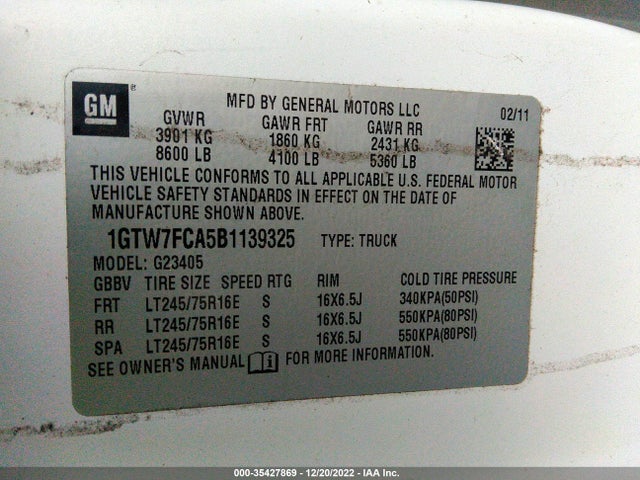 GMC SAVANA CARGO VAN 2011 1GTW7FCA5B1139325 Image 9