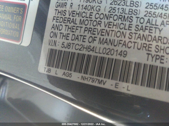 2020 Acura RDX, VIN: 5J8TC2H64LL020149