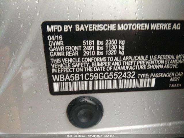 WBA5B1C59GG552432 BMW 5 Series 535i