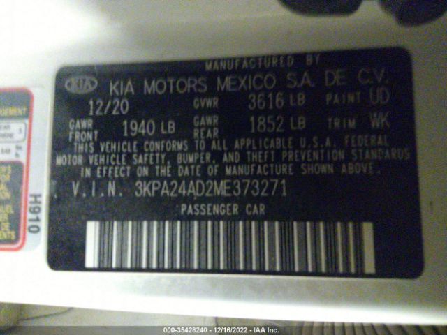 3KPA24AD2ME373271 KIA RIO LX