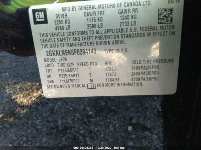 GMC Terrain 2015 2GKALNEK6F6394143 Image 9