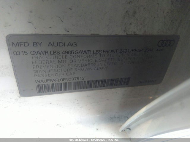 2015 Audi A4, VIN: WAUFFAFL0FN037512