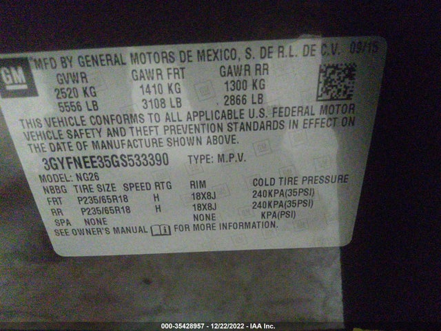 Cadillac Srx Luxury Collection 2016 3GYFNEE35GS533390 Image 9