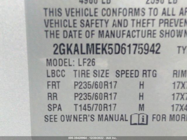 2GKALMEK5D6175942 GMC Terrain Sle