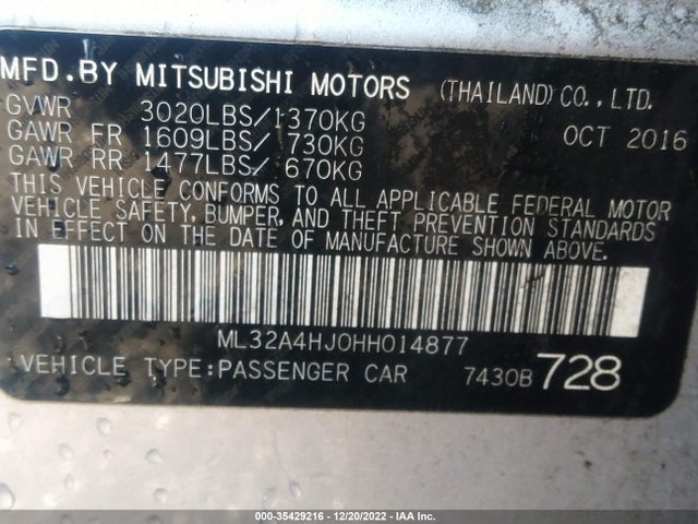 ML32A4HJ0HH014877 Mitsubishi MIRAGE SE