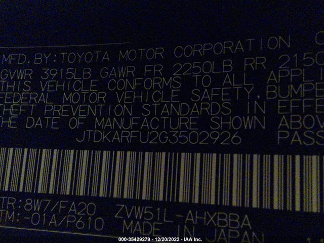 Toyota Prius Four 2016 JTDKARFU2G3502926 Image 10