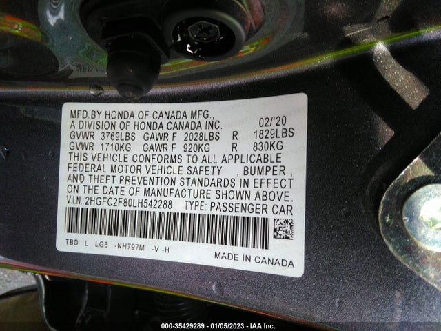 Honda k20c2 2020 2HGFC2F80LH542288 Image 25