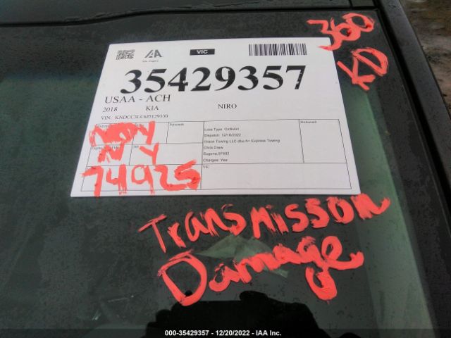 KNDCC3LC6J5129330 KIA NIRO EX