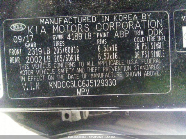 KNDCC3LC6J5129330 KIA NIRO EX