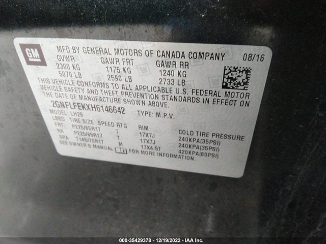 Chevrolet EQUINOX LT 2017 2GNFLFEKXH6146642 Image 10