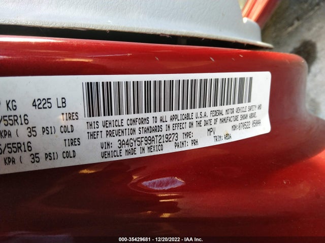 3A4GY5F99AT219273 Chrysler PT CRUISER CLASSIC