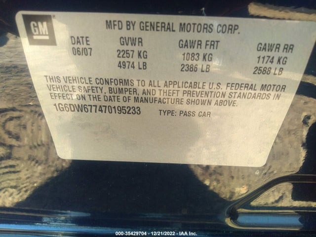 Cadillac STS 2007 1G6DW677470195233 Image 11