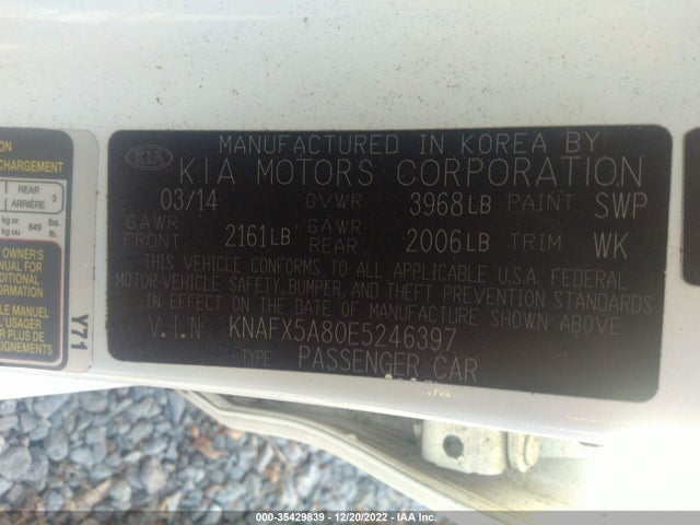 KIA Forte 5-door Ex 2014 KNAFX5A80E5246397 Image 10