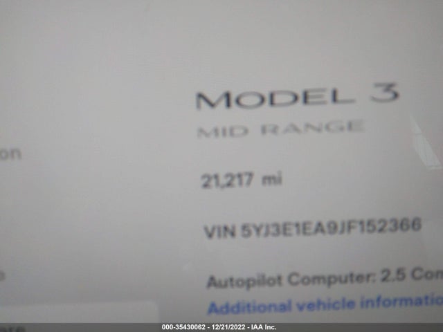 Tesla MODEL 3 2018 5YJ3E1EA9JF152366 Image 7
