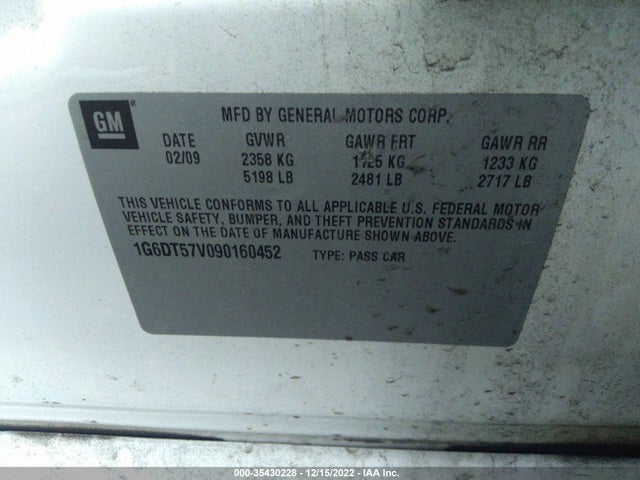 1G6DT57V090160452 Cadillac Cts Awd W/1sb