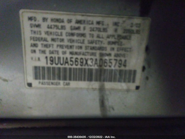 19UUA569X3A065794 Acura Tl Type S W