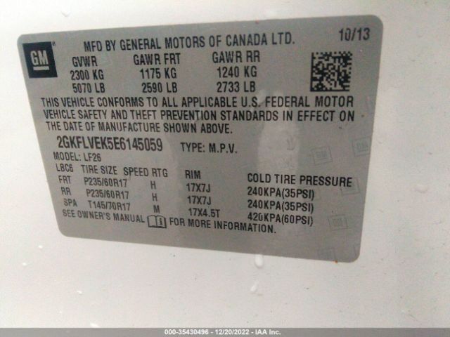 2GKFLVEK5E6145059 GMC Terrain Sle